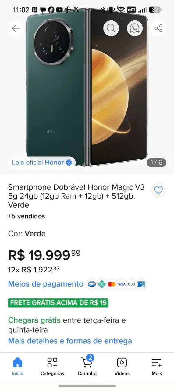 Honor Magic V3 Global 512gb - Foto 2