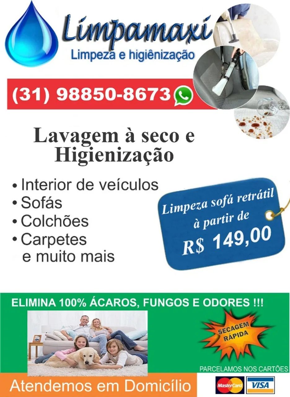 Limpeza de sofás e colchões 