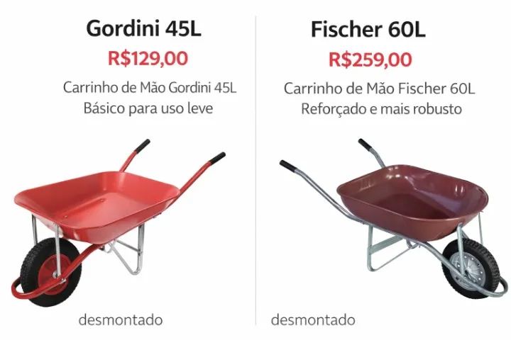 CARRINHOS DE MÃO GORDINI E FISCHER