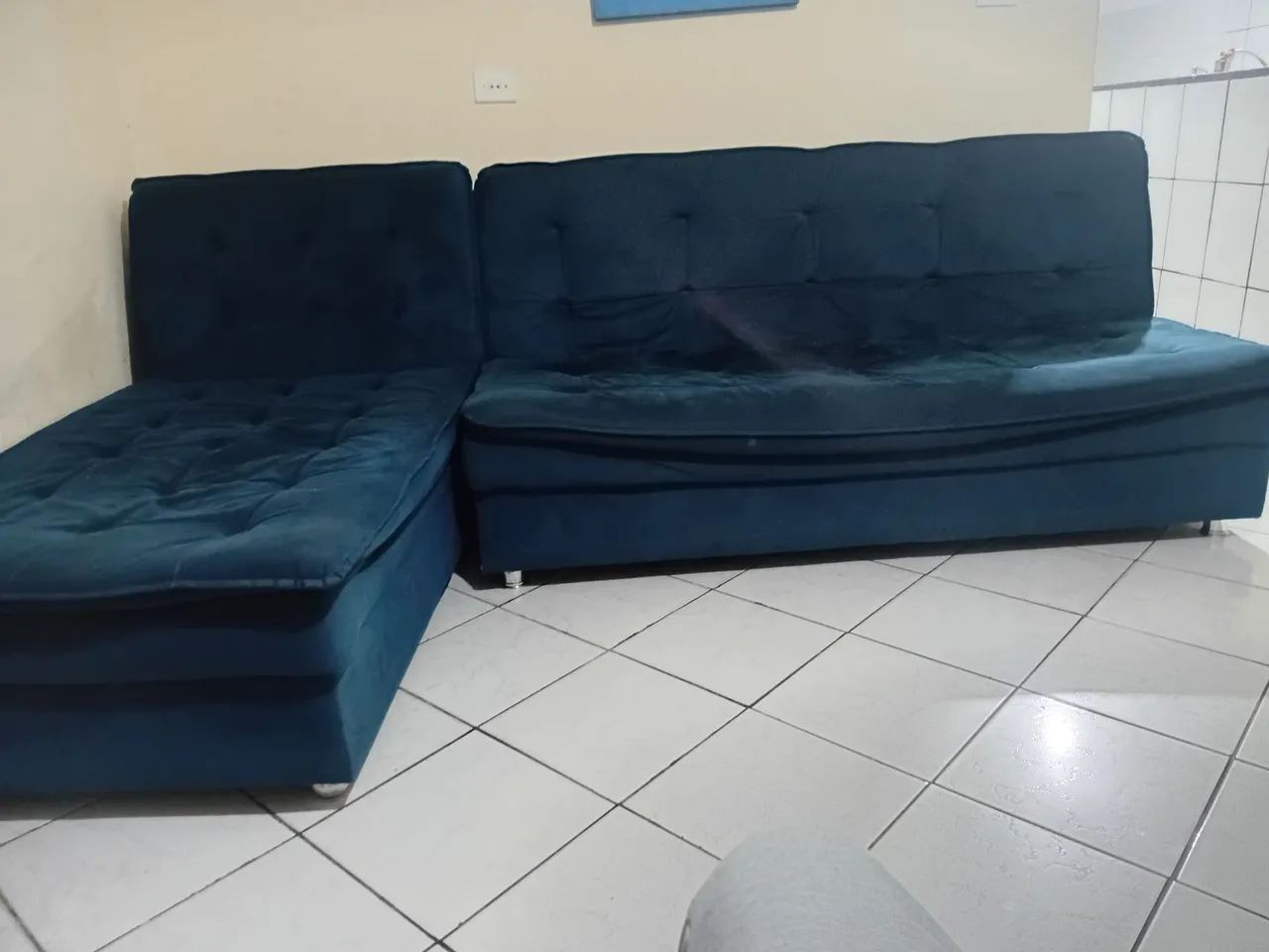Sofá cama retratil azul  - Foto 2