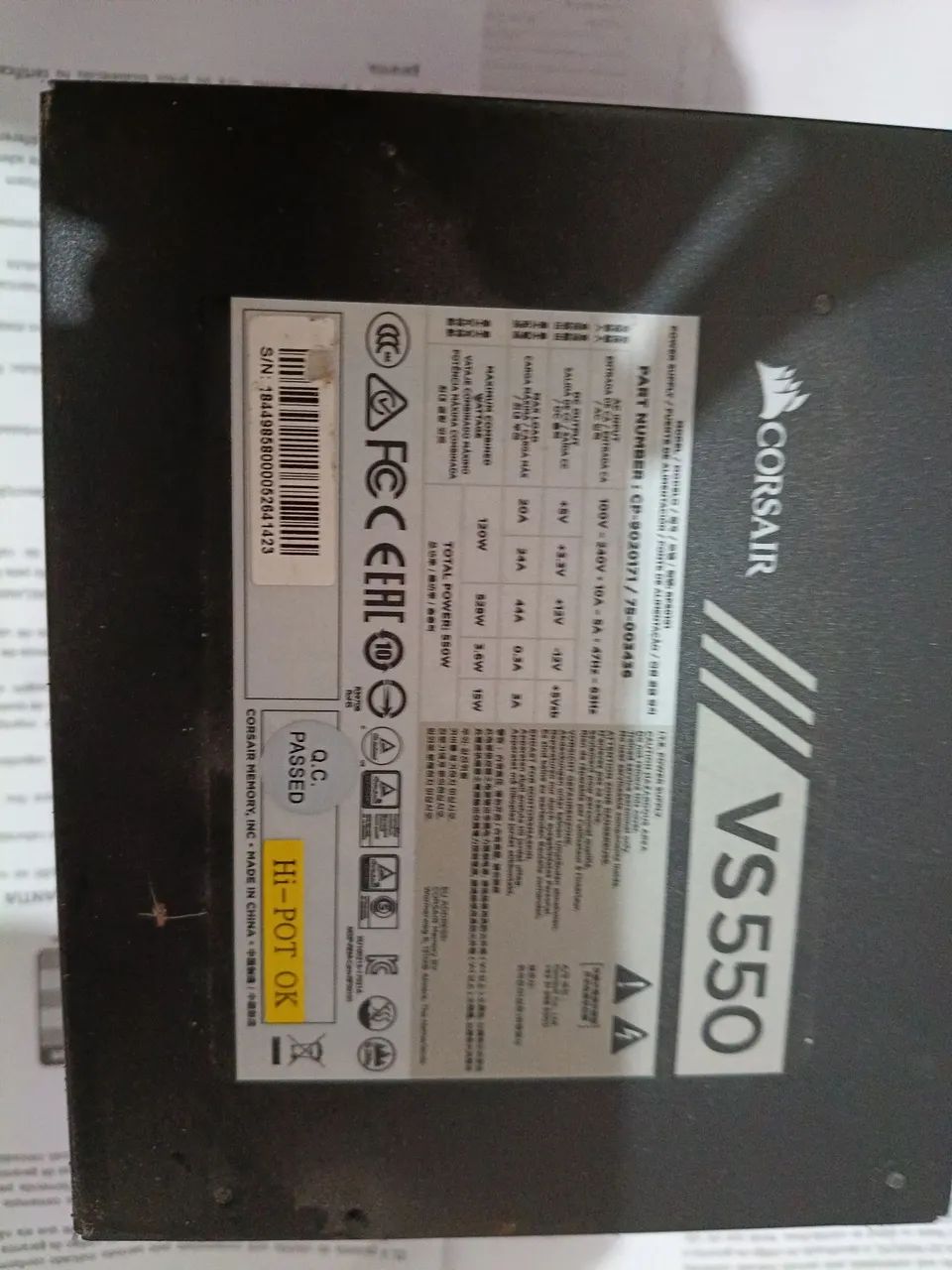 fonte corsair 550v