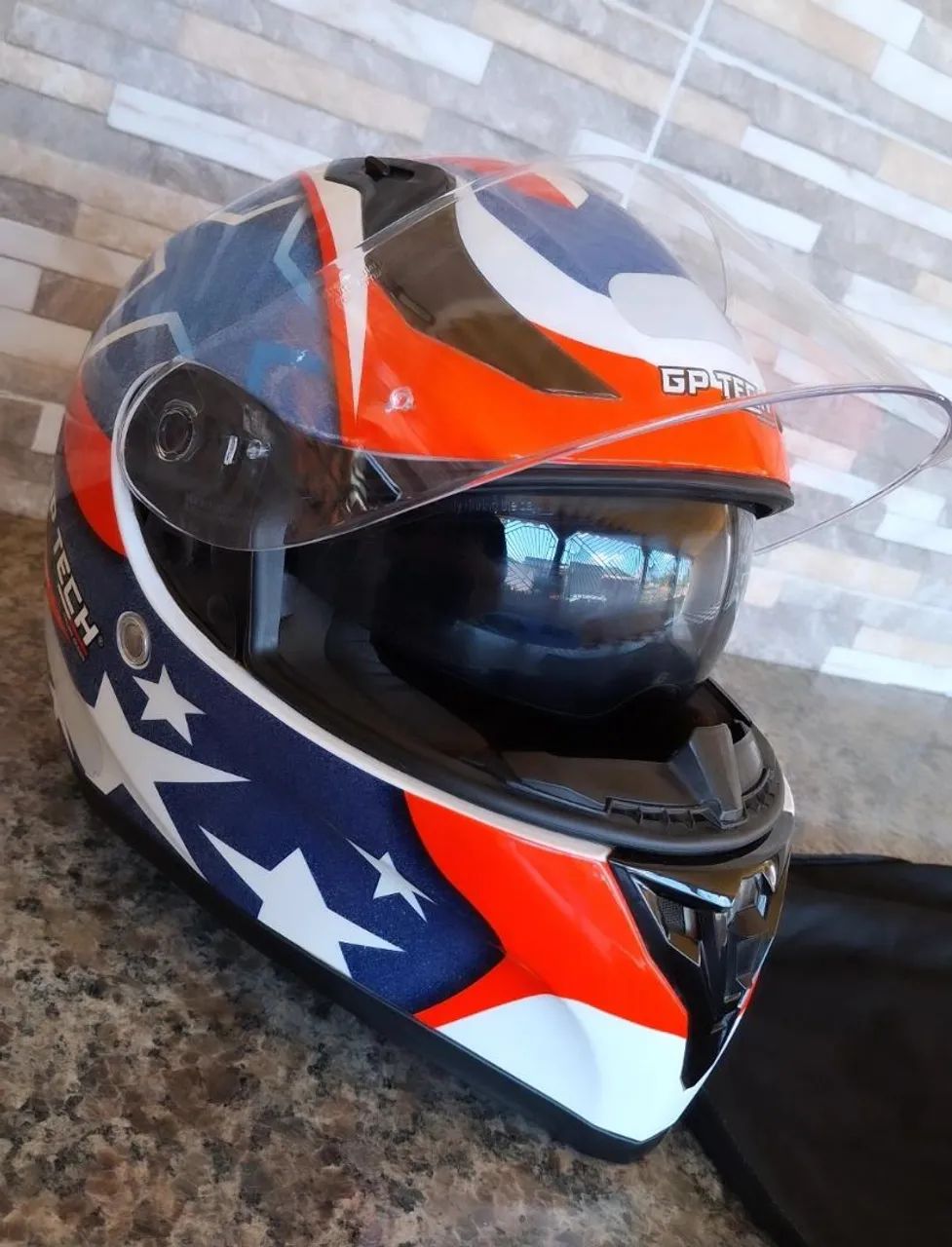 Capacete GP tech V128 USA - Foto 2