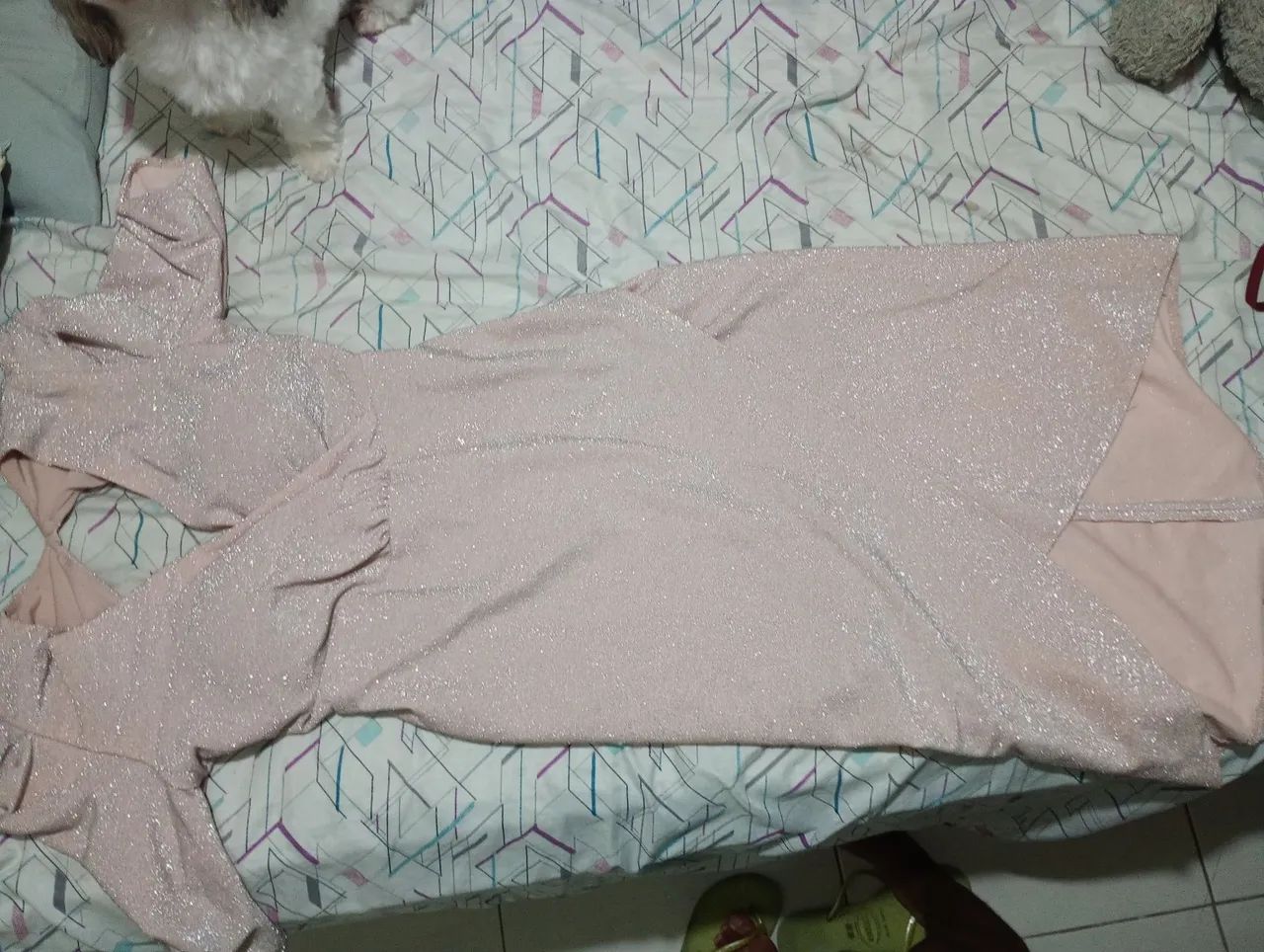 Vestido rose com brilho elegante  - Foto 4
