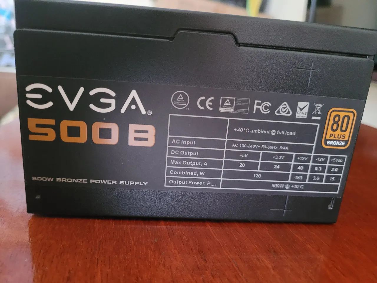 Fonte EVGA 500W 80 Plus Bronze (Funcionando Perfeitamente)