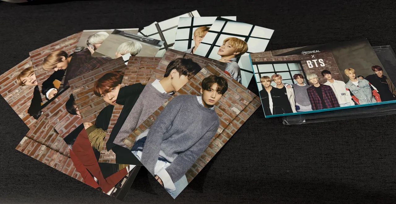 Kit postcards MEDIHEAL X BTS (ORIGINAL) verde - Foto 2