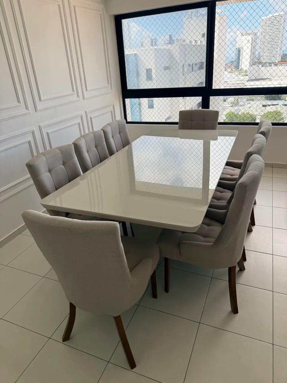Mesa de jantar de 8 cadeiras seminova  - Foto 5