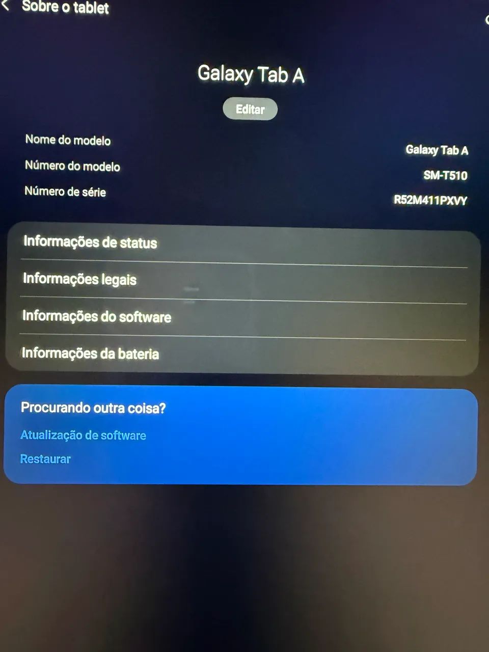 Galaxy tab a sm-t510 com caneta e capa