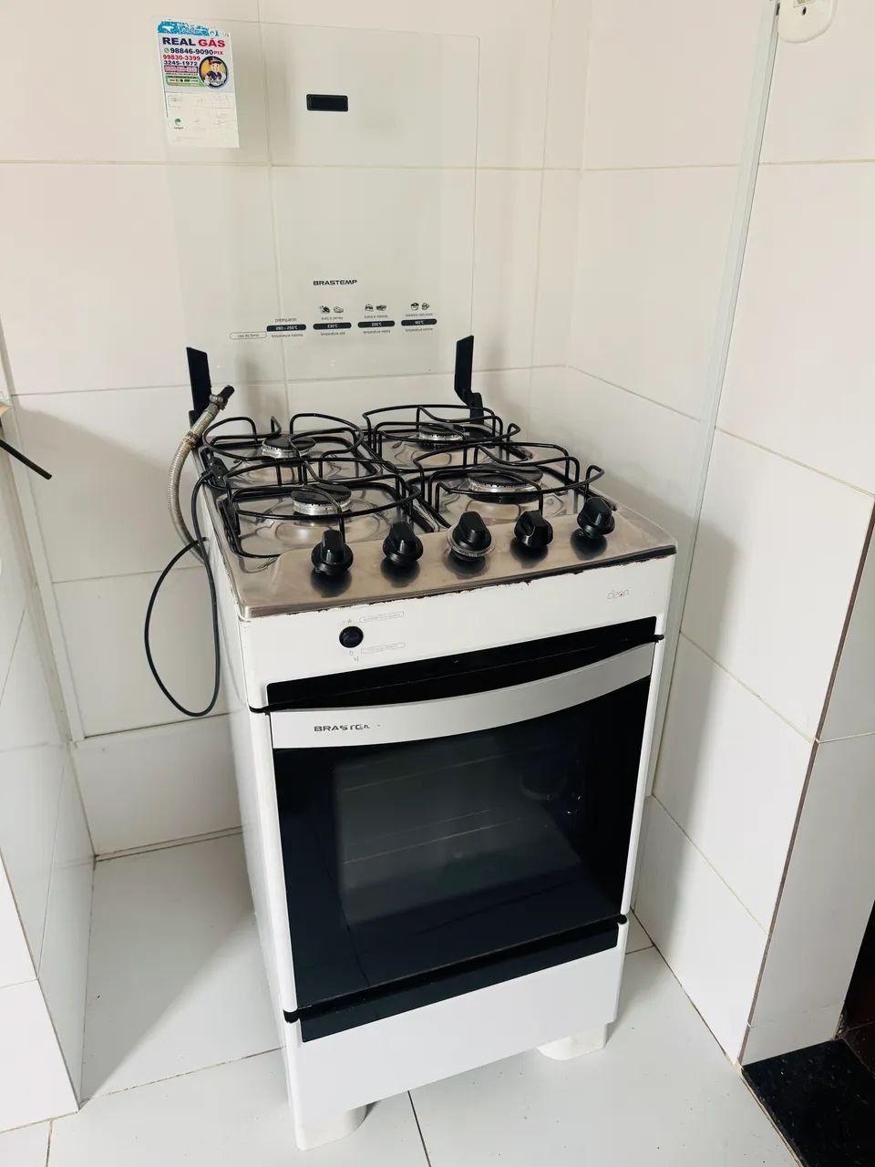 Fogão Brastemp Clean 4 Bocas Branco - Acendimento Automático - Funcionando Perfeitamente - Foto 2