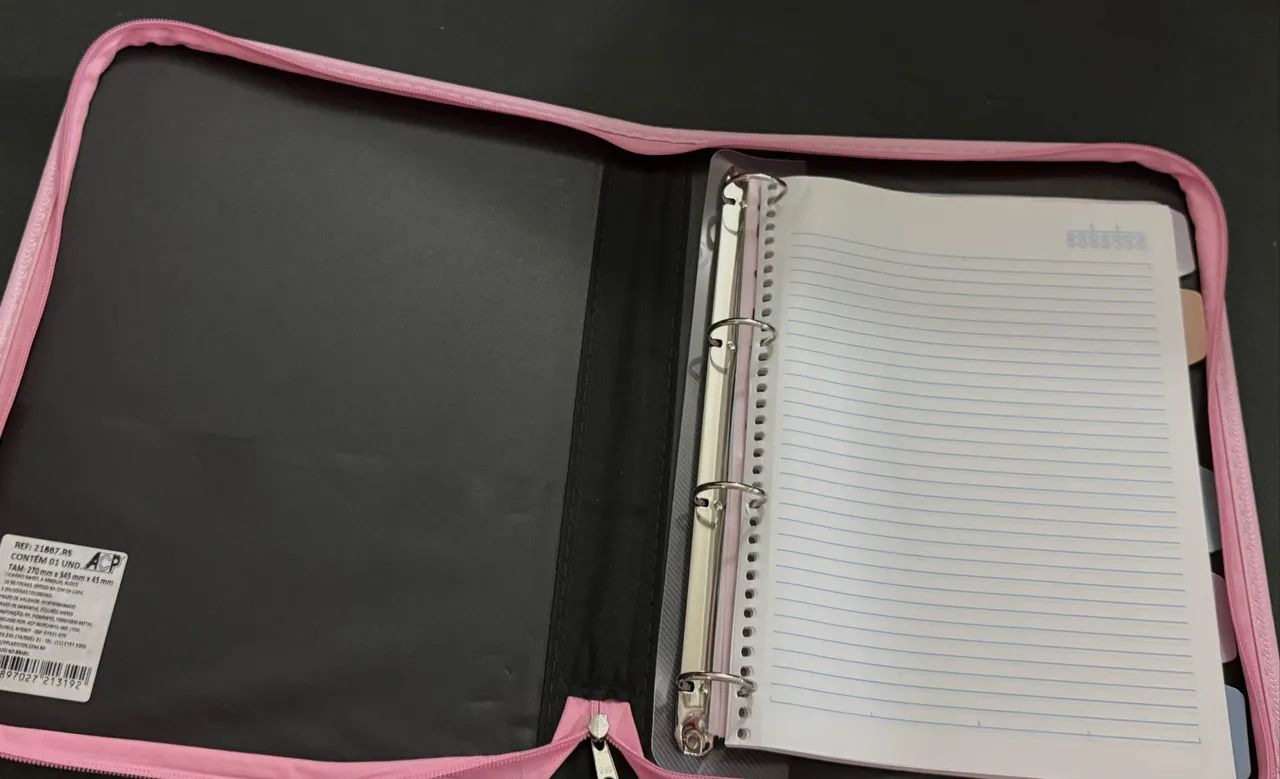 Vendo: Fichário universitário com 4 argolas ACP Rosa pastel  - Foto 3