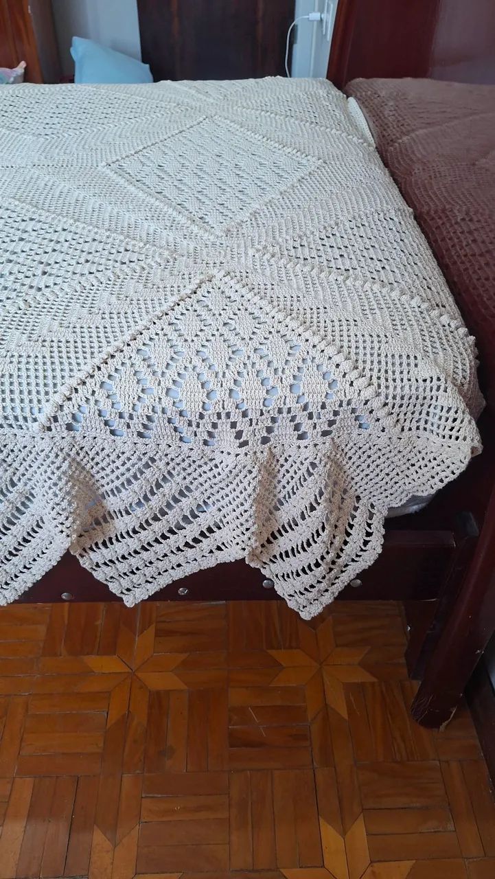 Colcha de Croche,  feita a mão, arte, peça unica, obra de arte - Foto 4