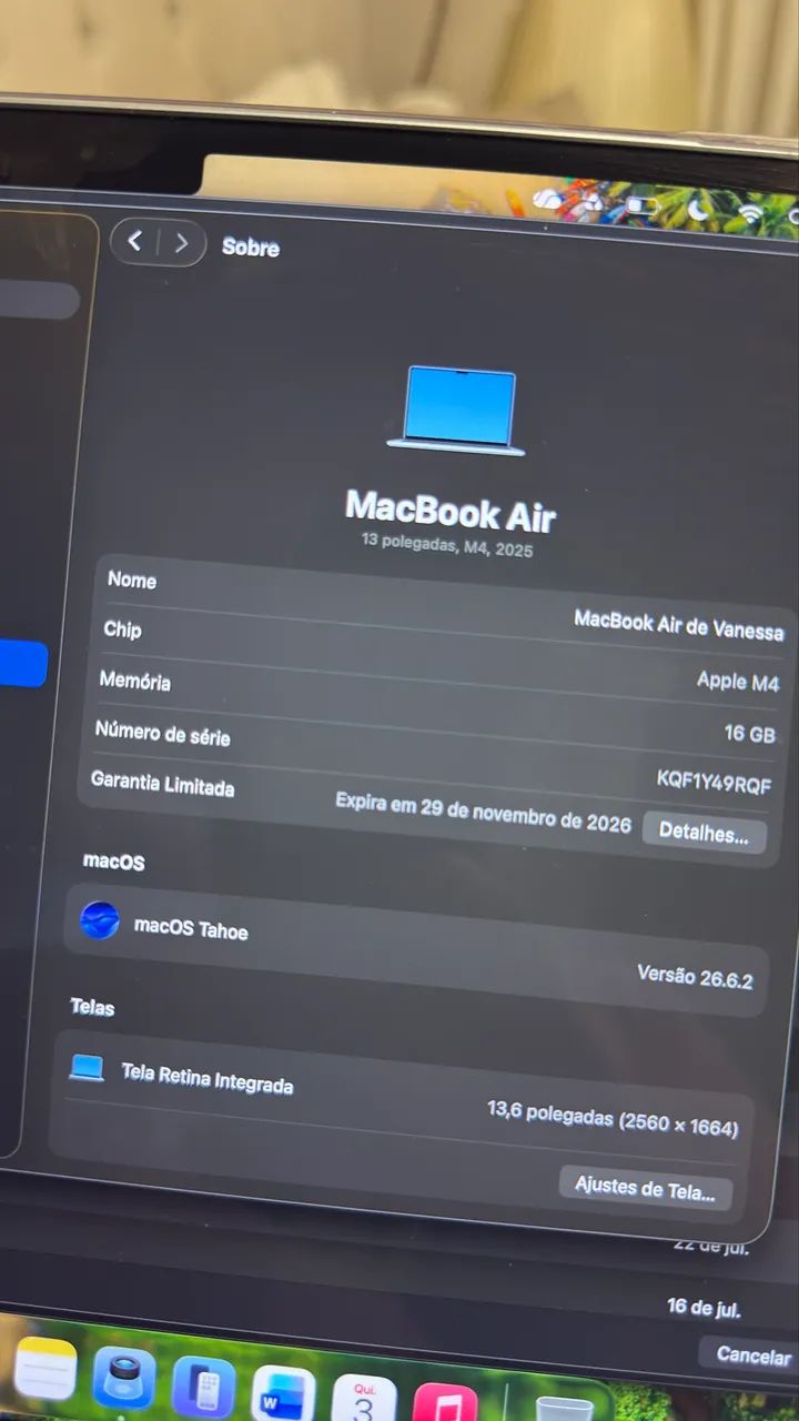 MacBook Air M4 256gb (perfeito estado) - Foto 5