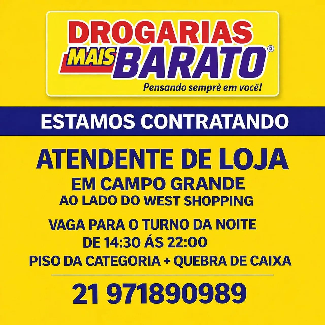 Vaga de atendente de loja