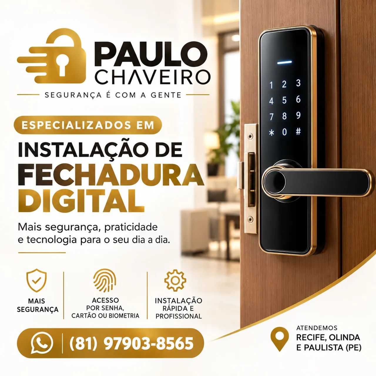Chaveiro 24 horas fechadura digital