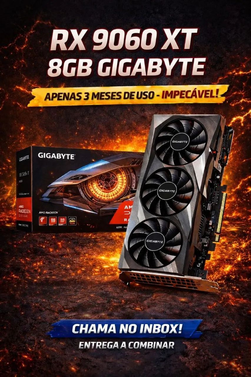 Placa de video RX 9060 XT 8 GB Gigabyte - Impecável!