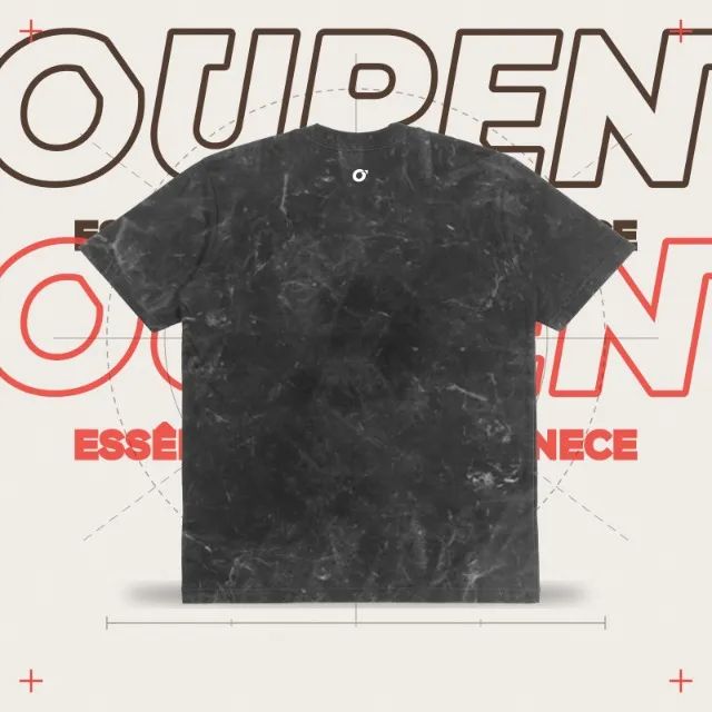 Camiseta Preta Marmorizada Oversized 100% Algodão - Foto 2
