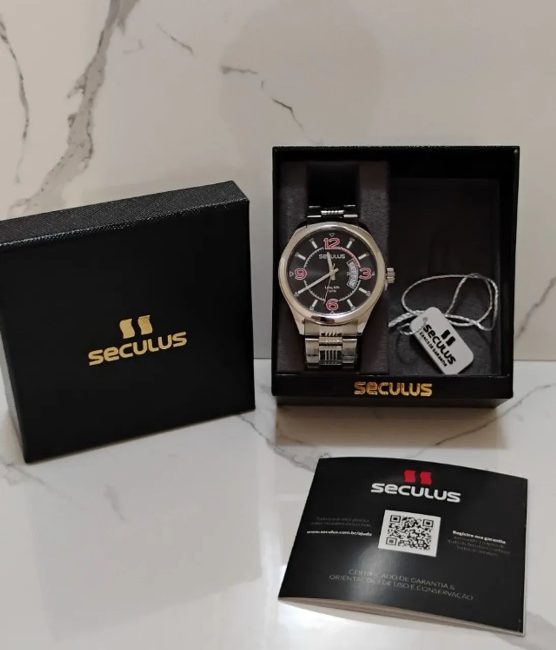 Relógio Seculus R23647GN02 - Pulseira Aço A Prova D'água 50 mts