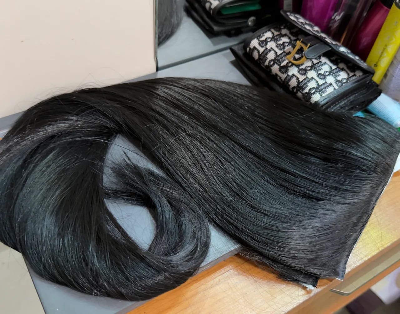 2 telas Cabelo Russo Semi Humano Premium 70 cm