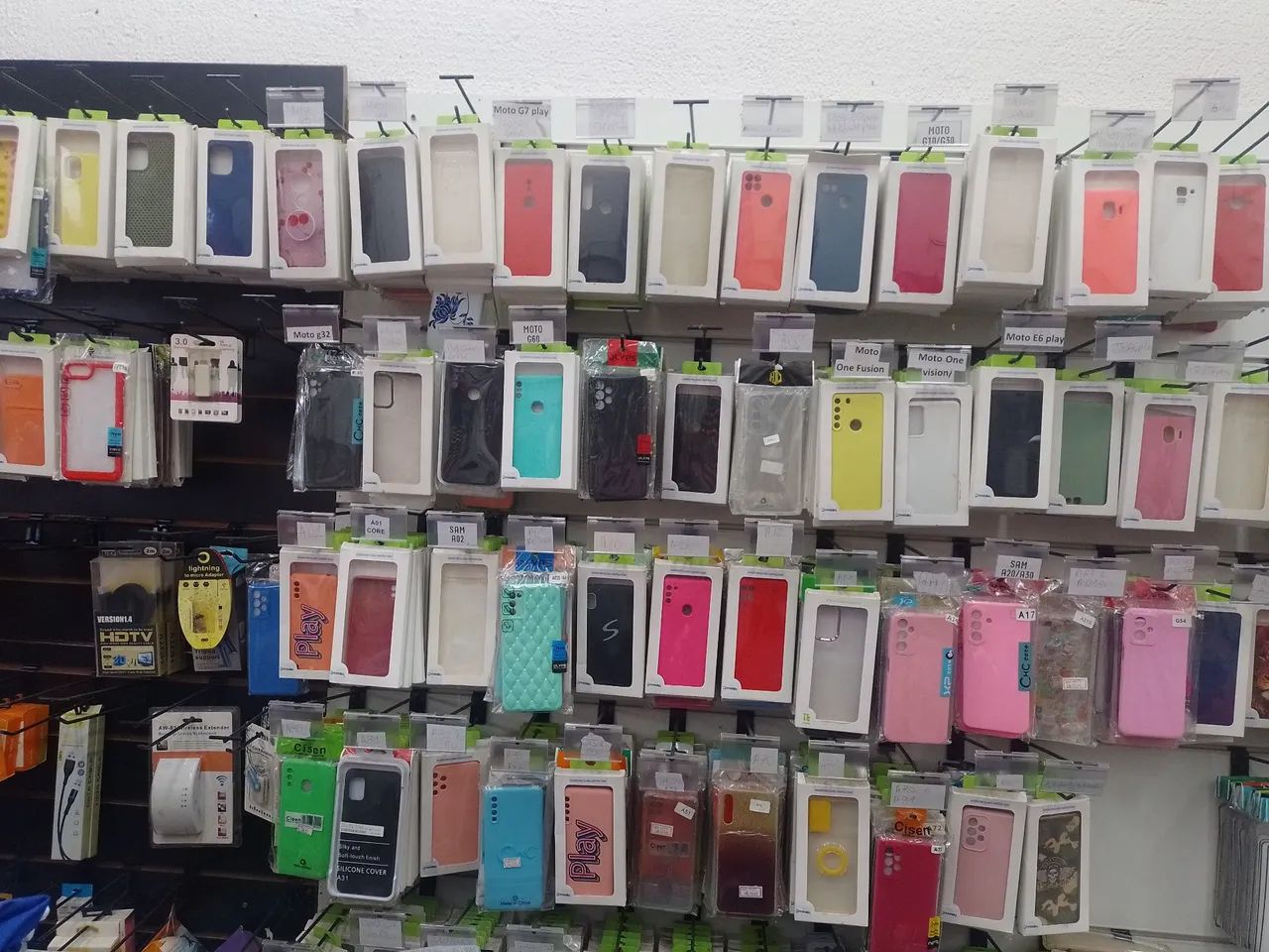 Fundo de acessórios de celular 