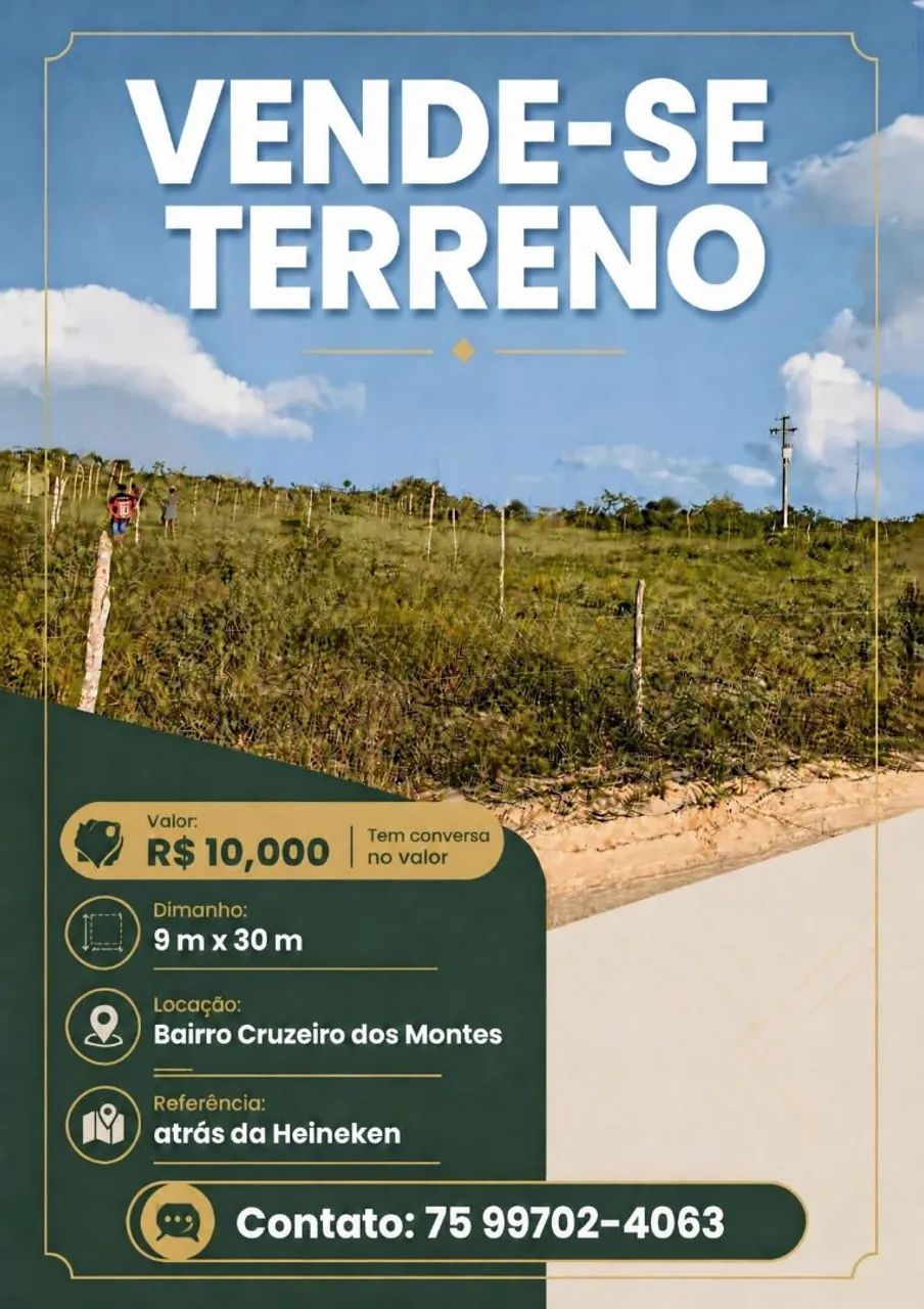 Vendo terreno 9m x 30m