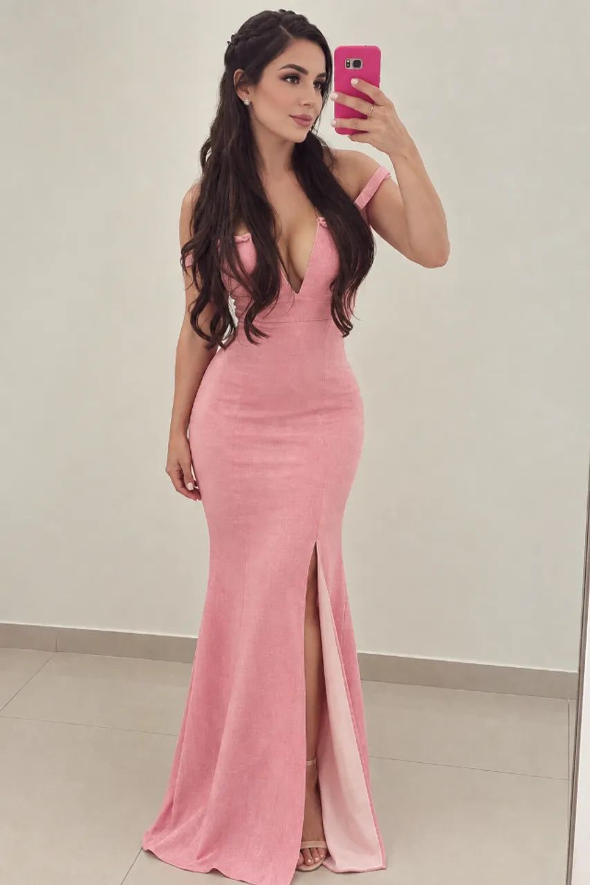 Vestido Rosê Longo