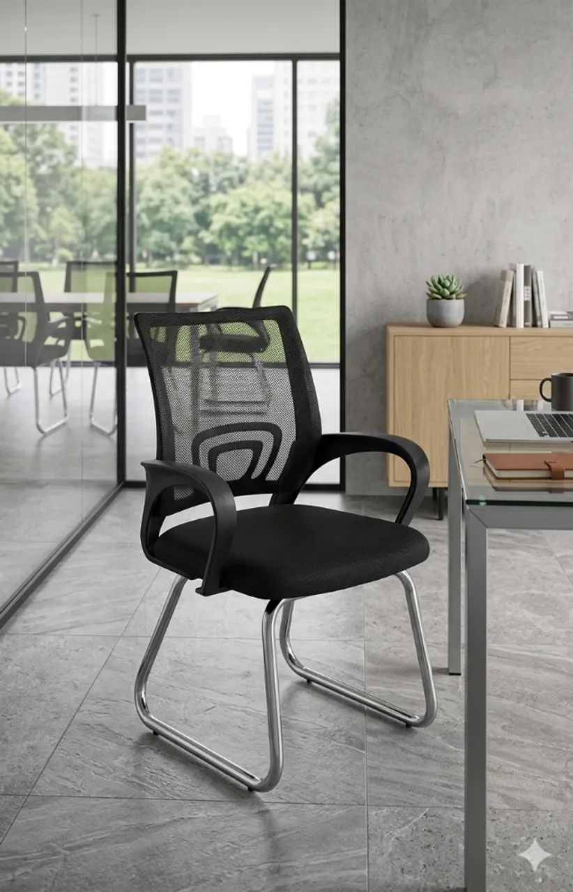 CADEIRA DE ESCRITORIO FIXA TELA MESH - CONFORTO PARA A LOMBAR, ELEGANCIA E PREÇO ACESSIVEL