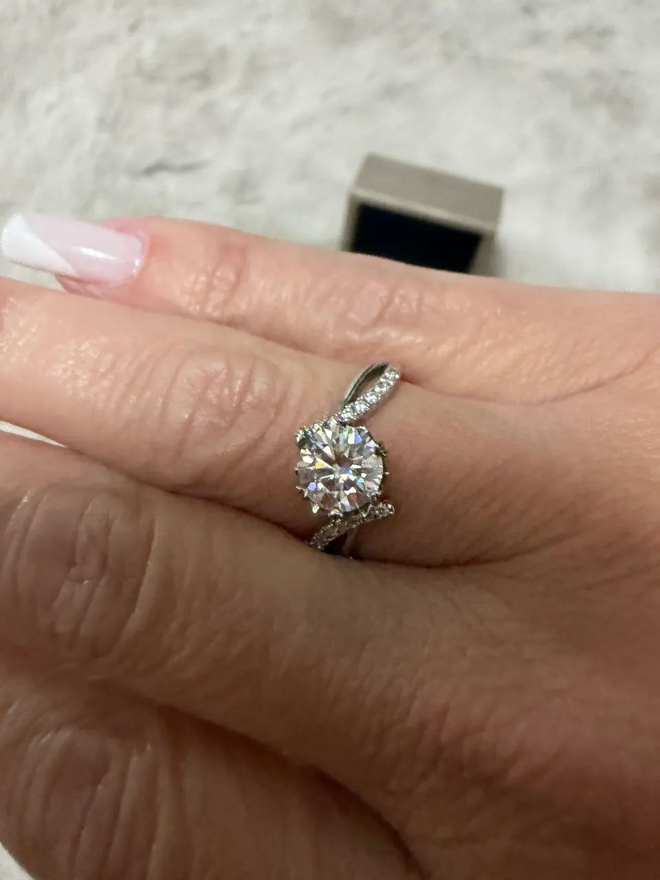 Anel de prata com moissanite tamanho 15 - Foto 2