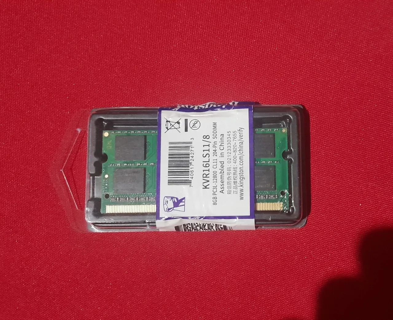 MEMÓRIA RAM KINGSTON DDR3L 8GB NOTEBOOK 1600HMZ KVR16LS11/8