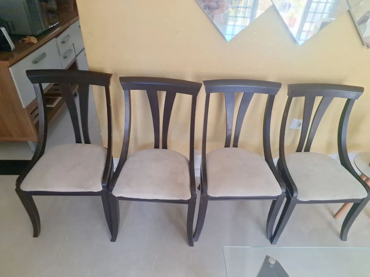 Mesa Madeira Tampo Vidro  - Foto 4