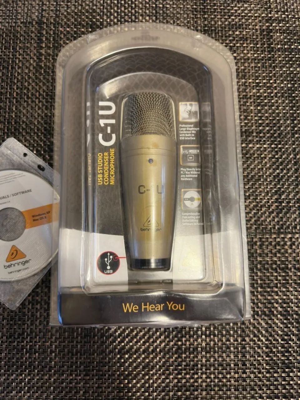 Microfone de Estúdio USB Behringer C-1U (Original)