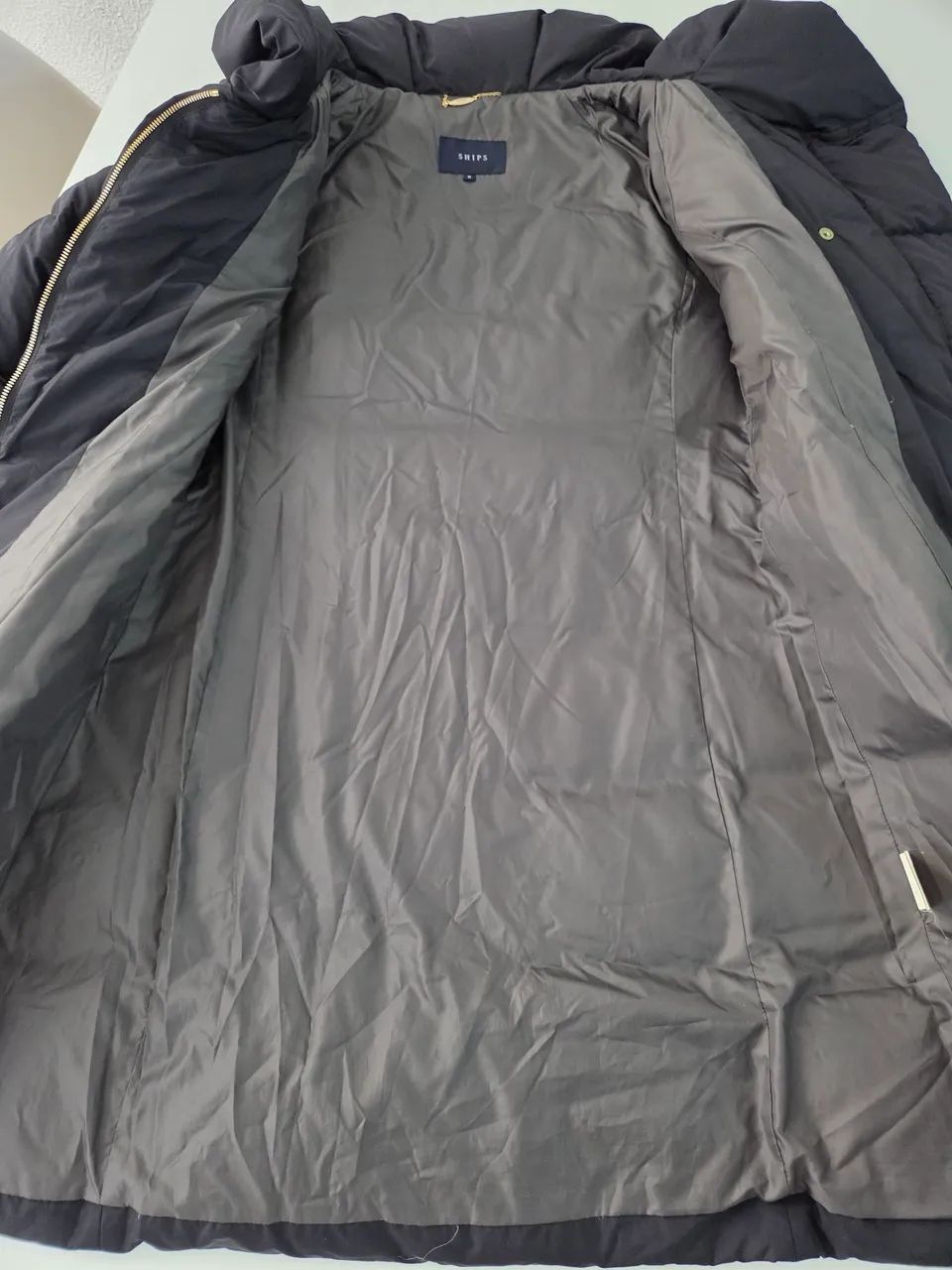 casaco puffer longo plumas ships japan preto m - Foto 3