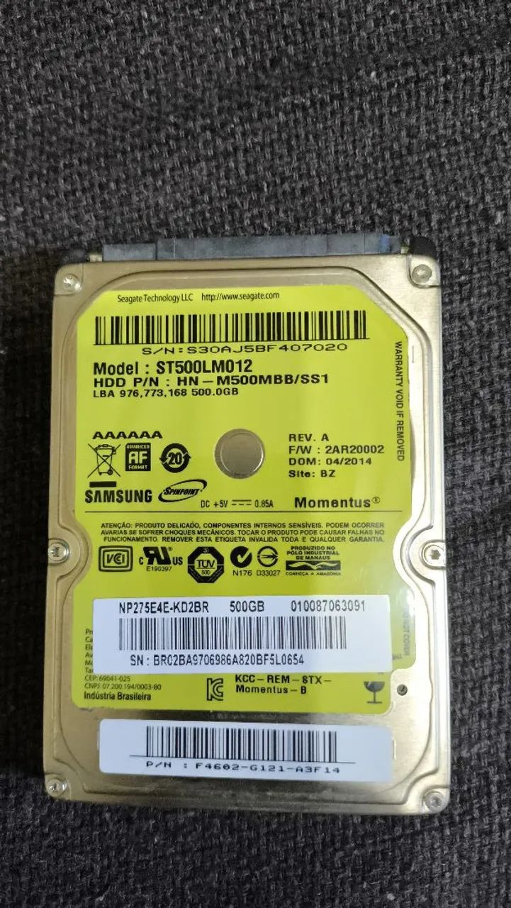 HD seagate 500 gb