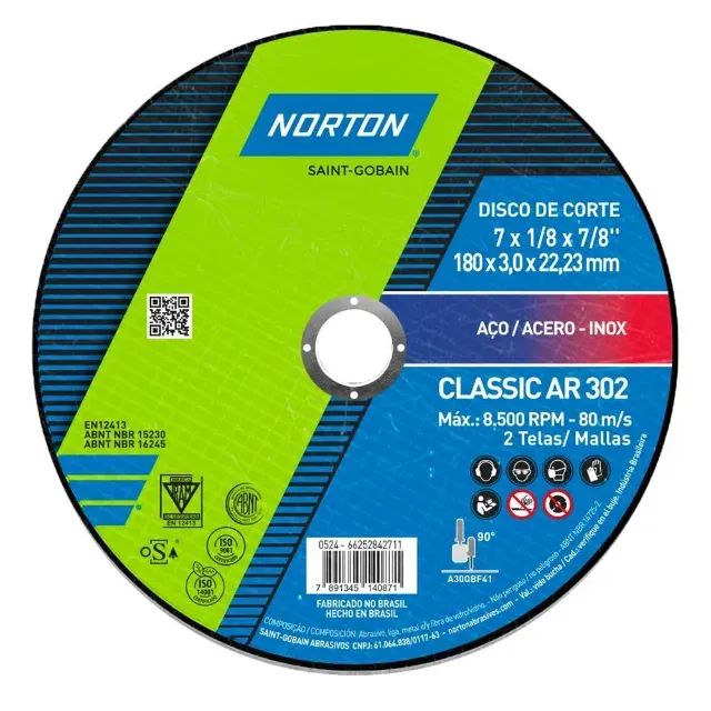 Disco de corte, 180 mm x 3 mm x 22,23 mm, Classic NORTON