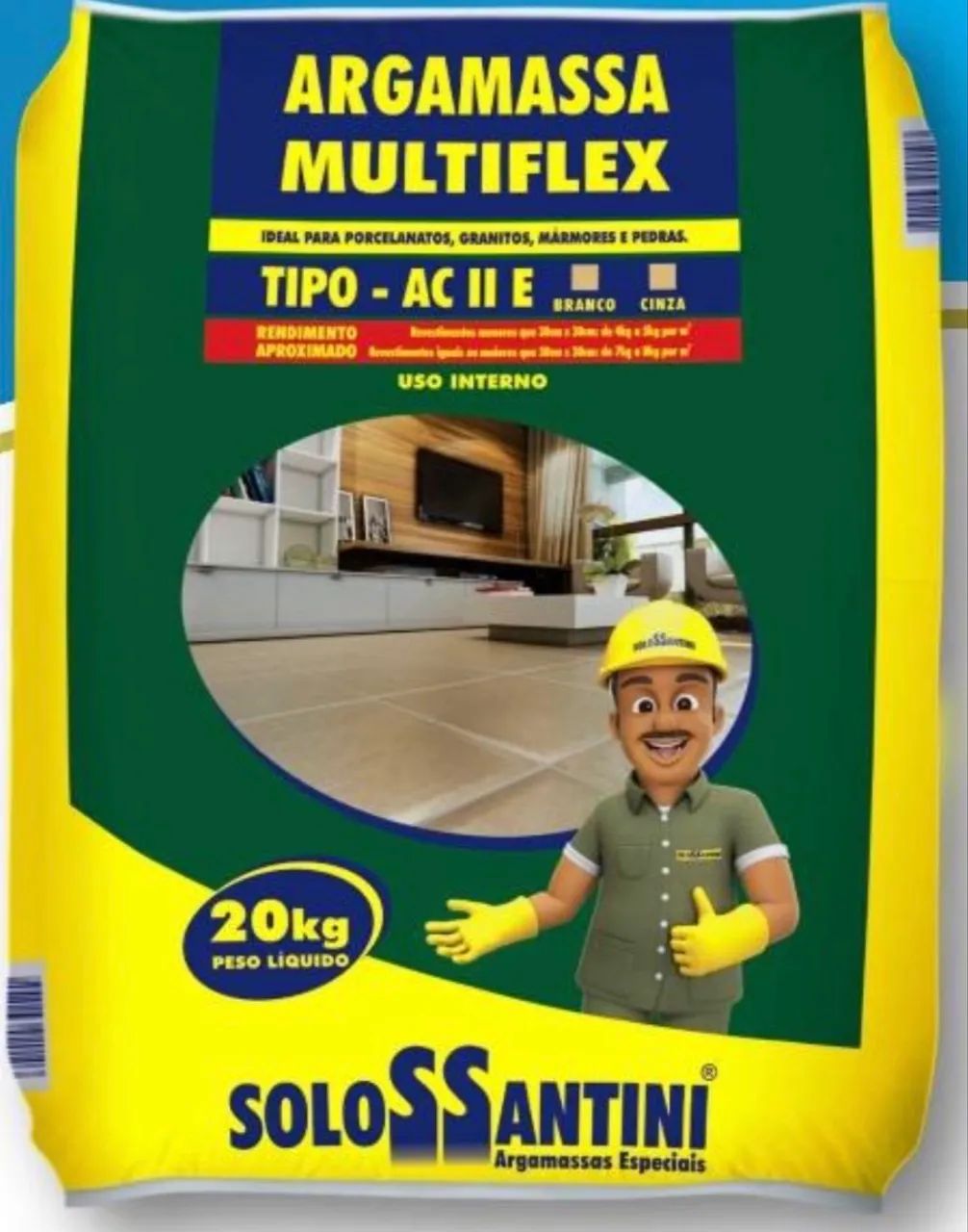 Argamassa AC2-E Multiflex Solossantini 20 kg 