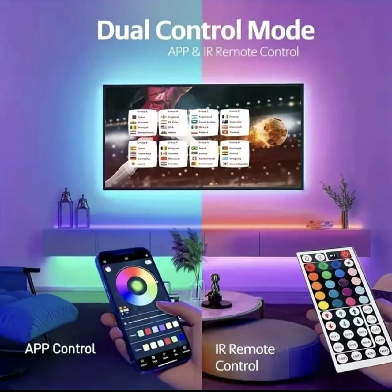 Fita Led Colorido 10MT Controle e QR CODE - Foto 2