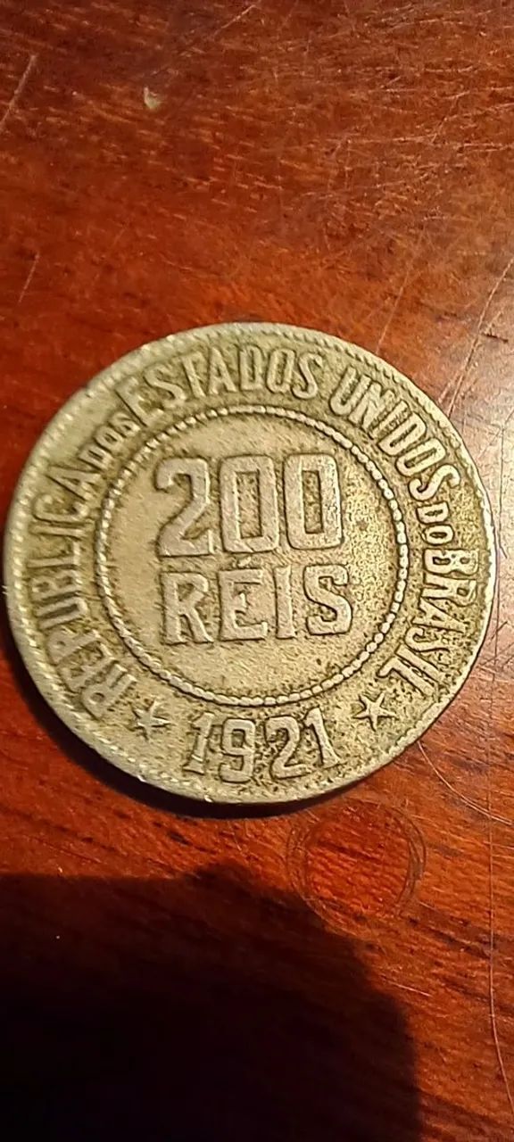 moeda brasil - 200 réis de 1921 