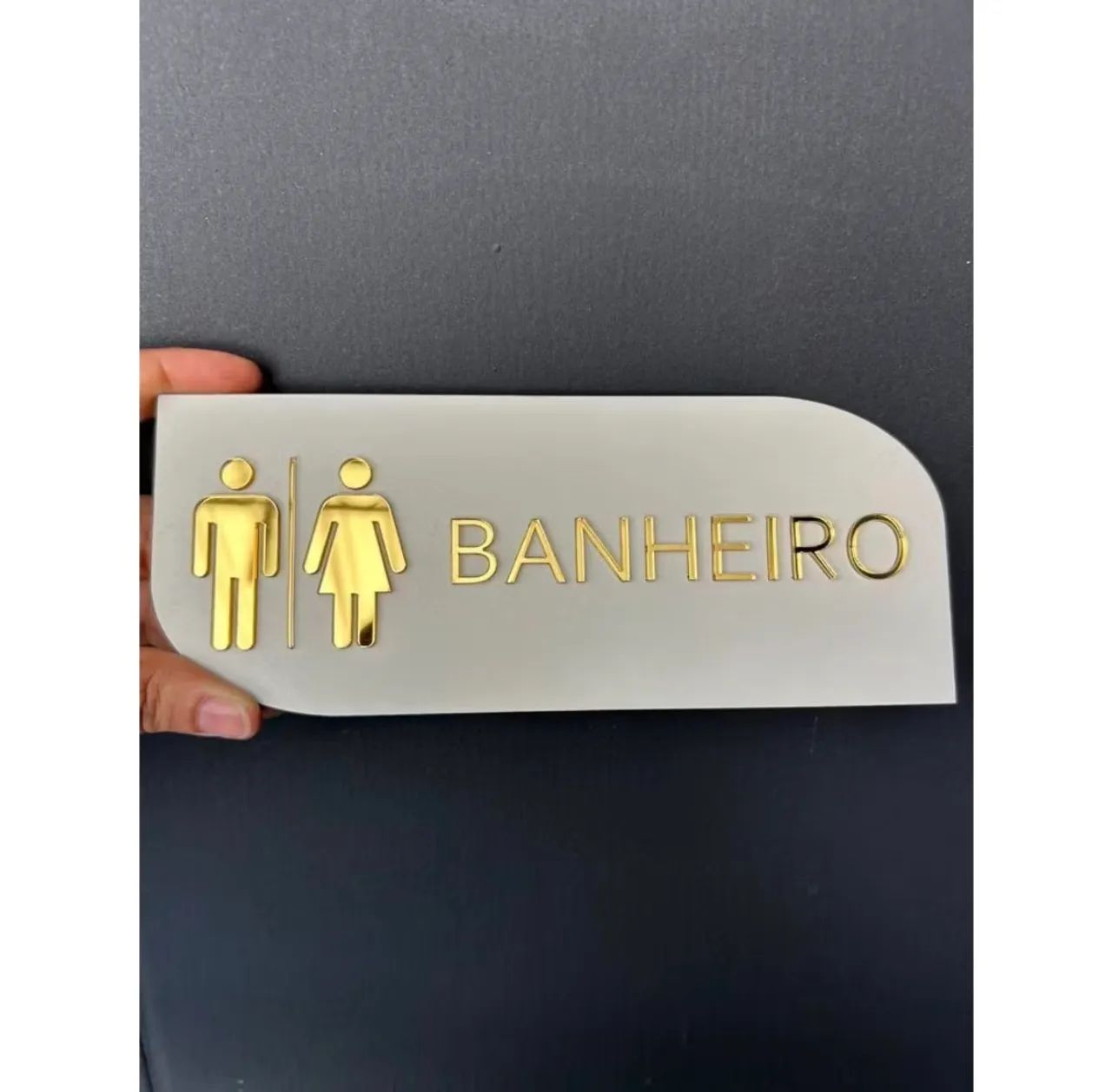 Placa de banheiro acrílico 