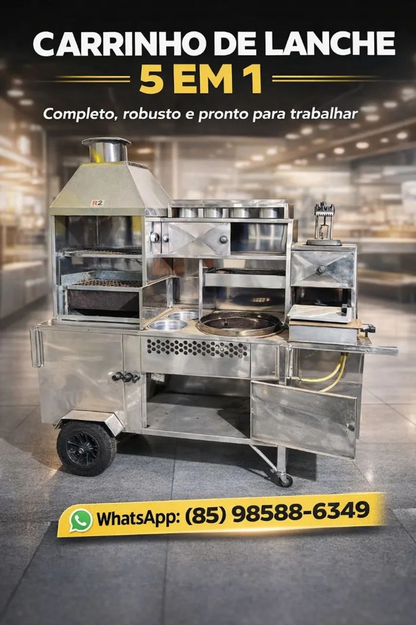 Carrinho de Lanche Completo 5 em 1