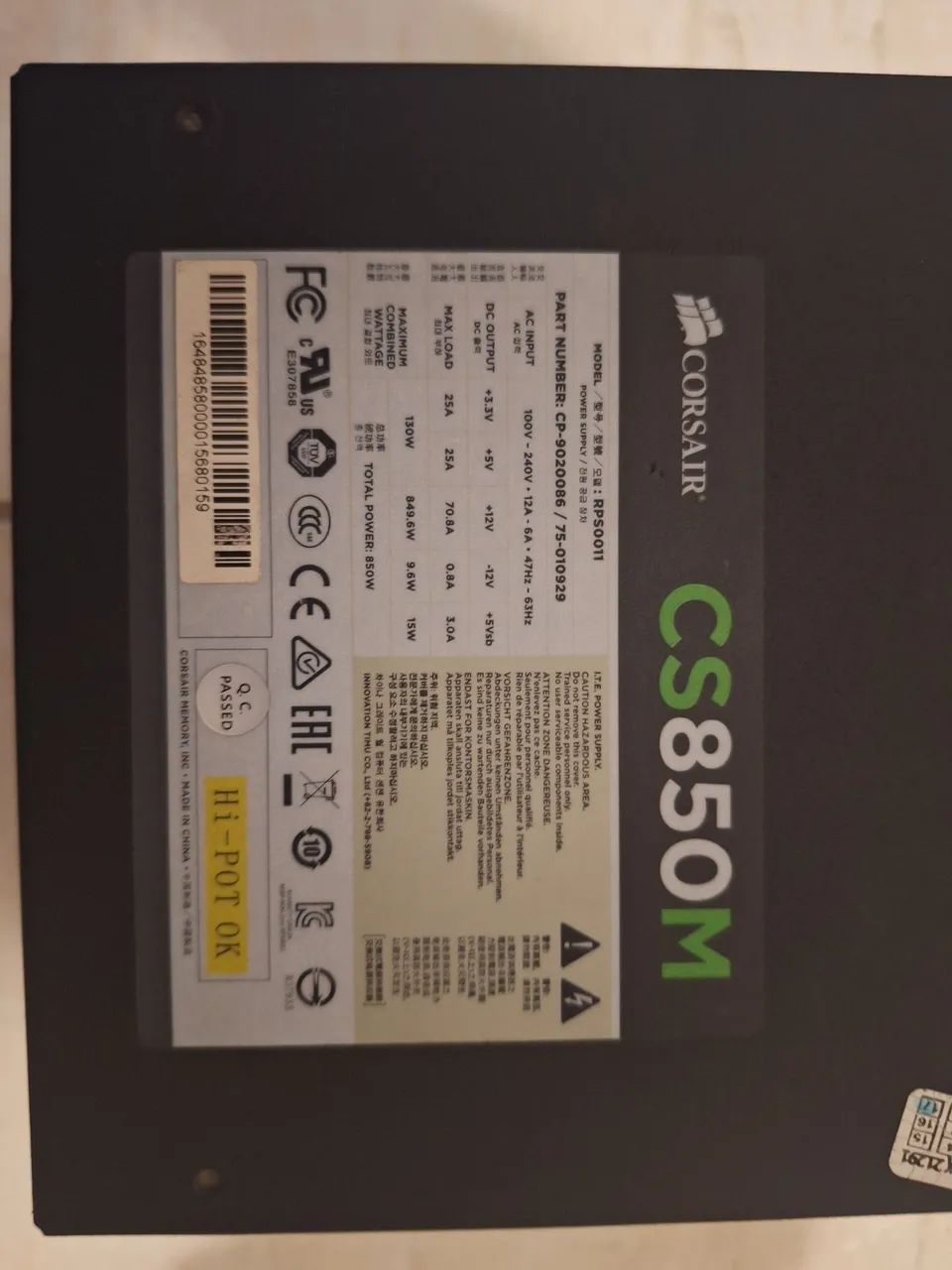 Fonte 850 Corsair Usada - Foto 2
