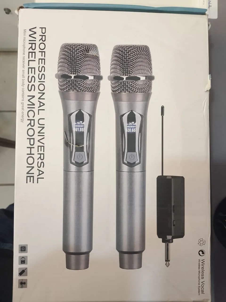  Kit 2 Microfones Sem Fio + Receptor Wireless