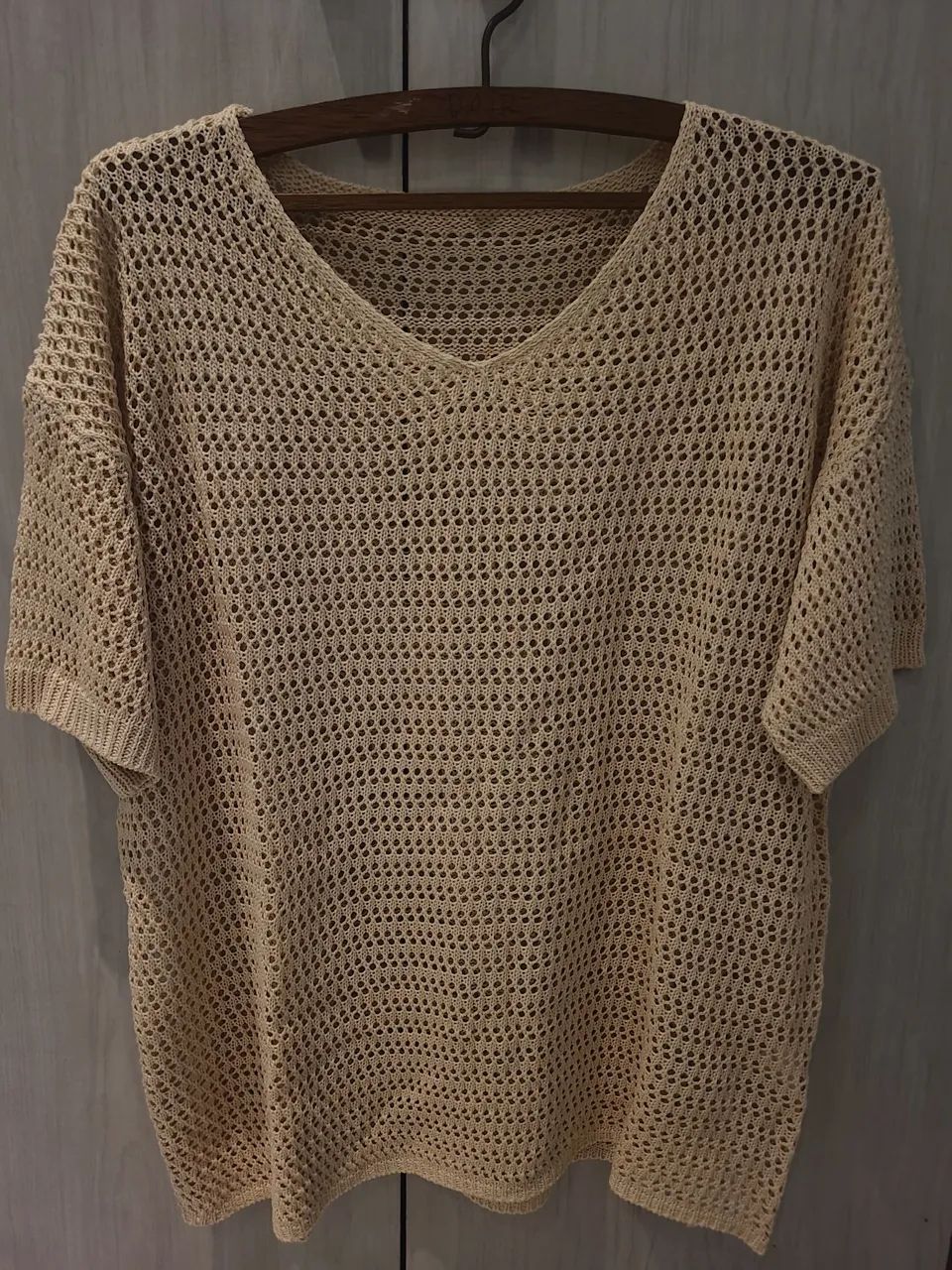 Camisa de tricot vazada