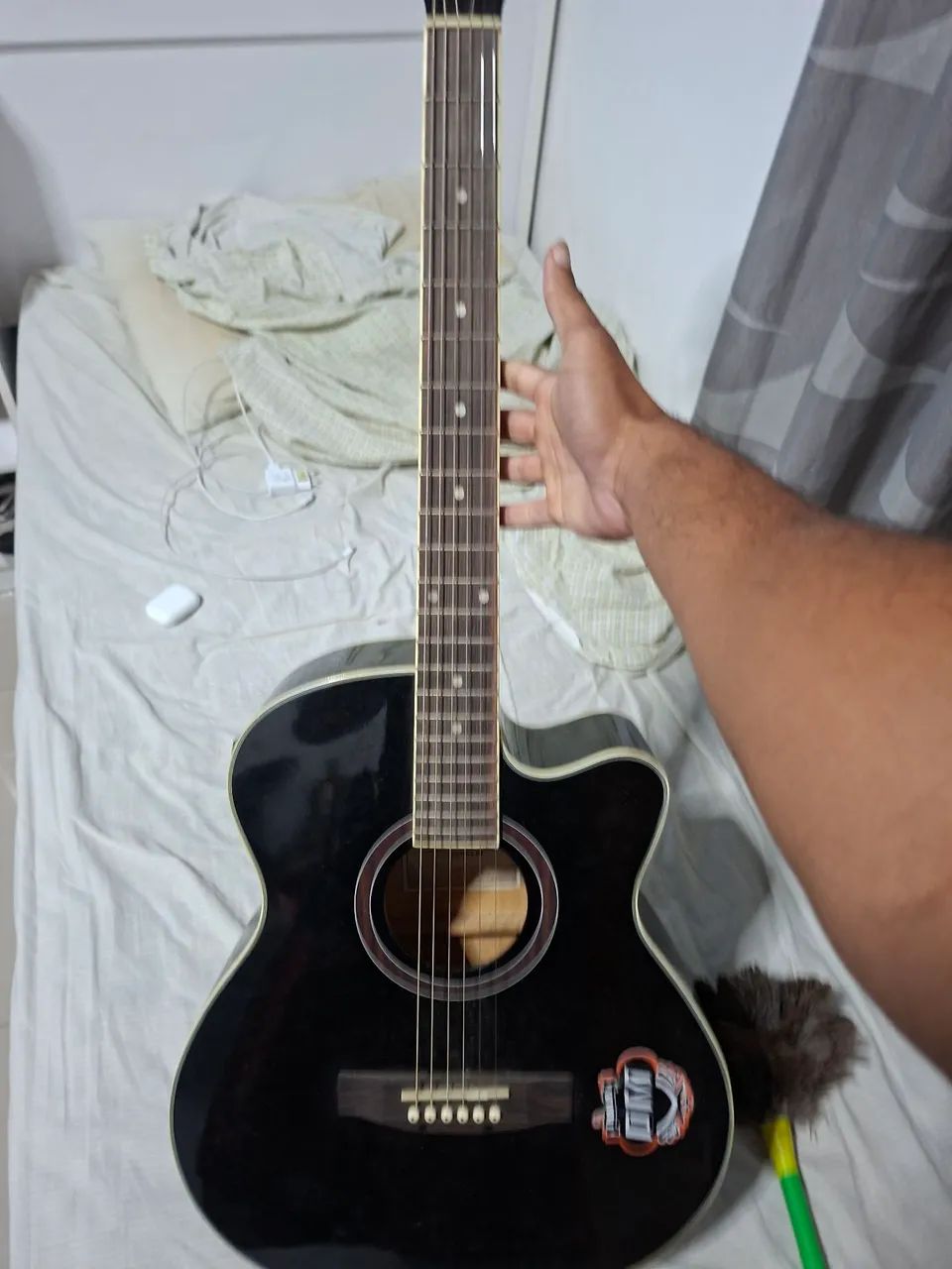 Violão clássico guitar com cordas novas e uma capa de proteção  - Foto 5
