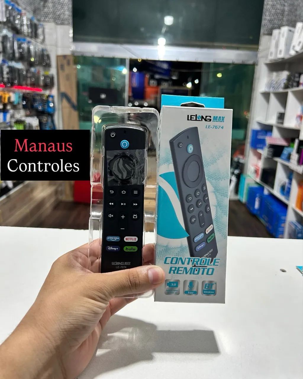 Controle Fire Stick da Amazon comando por voz 