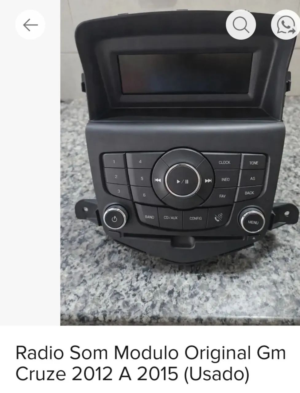 Rádio som módulo original GM Cruze
