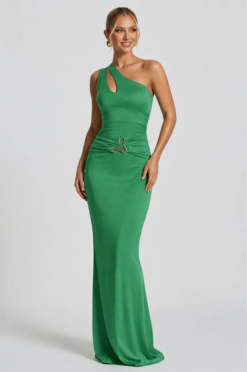 Vestido Longo Verde Elegante