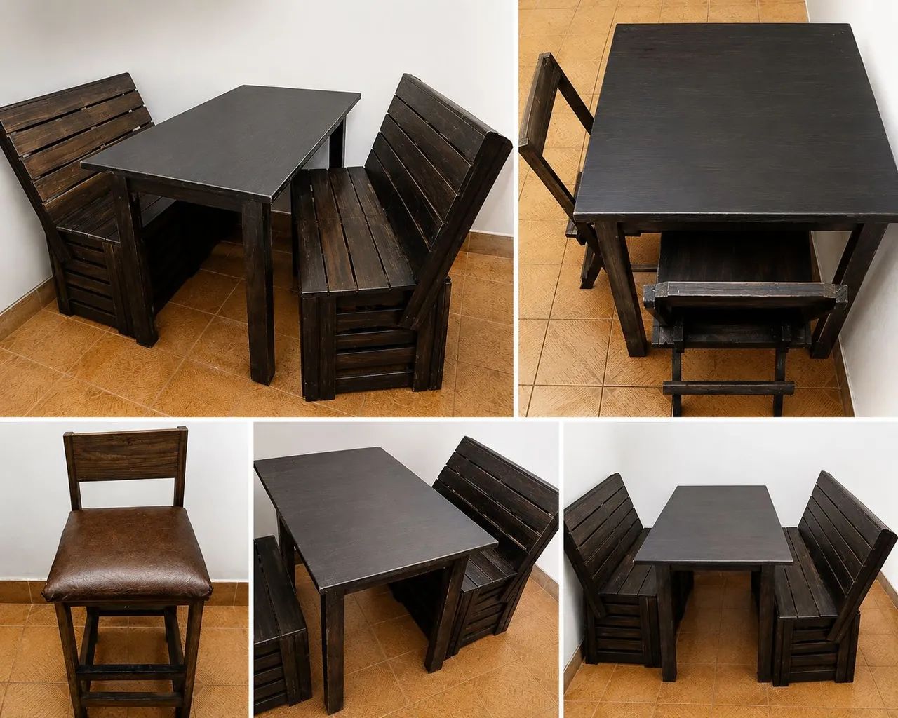 Conjunto de mesas para restaurante em madeira  - Foto 4