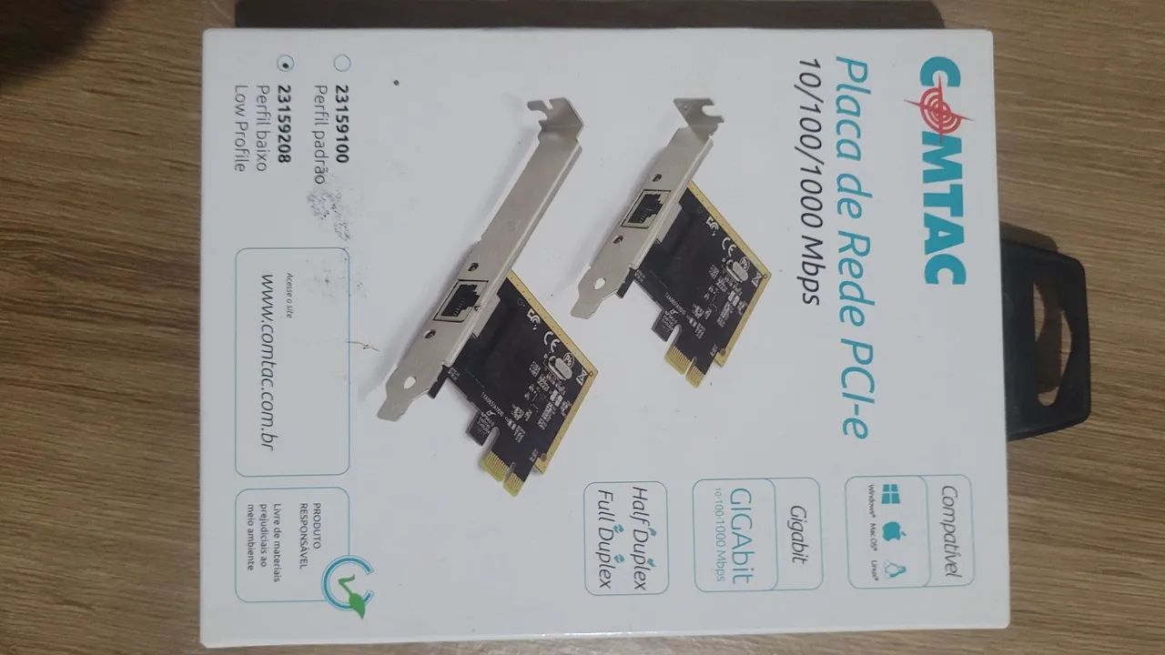 Placa De Rede PCi-e 10/100/1000, Low Profile, Comtac - 23159208 - Foto 2