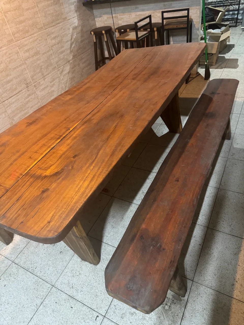 MESA DE MADEIRA MACIÇA RUSTICA - Foto 2