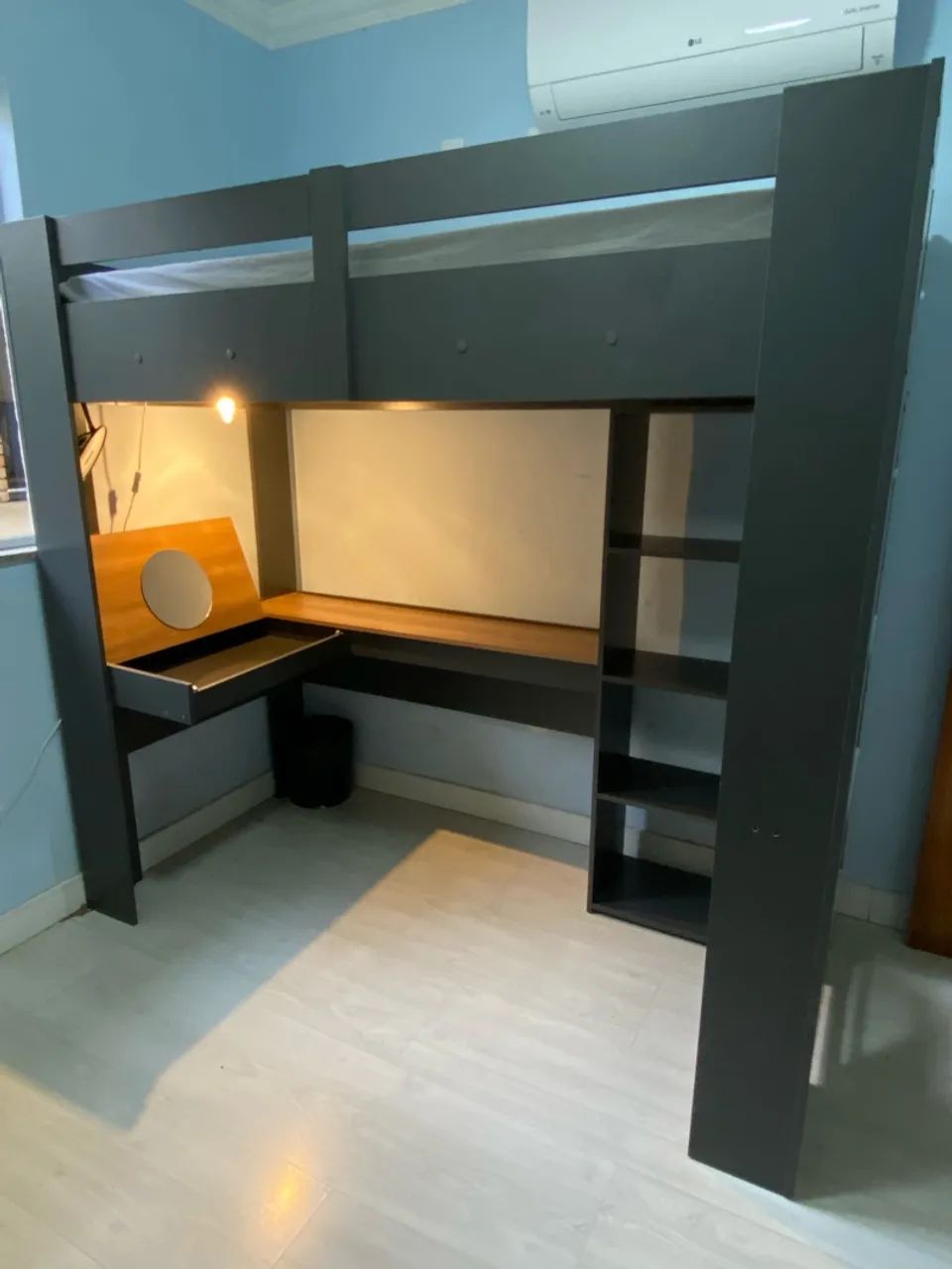 Cama Alta Solteiro + Escrivaninha + Estante - Ganhe Espaço! - Foto 4