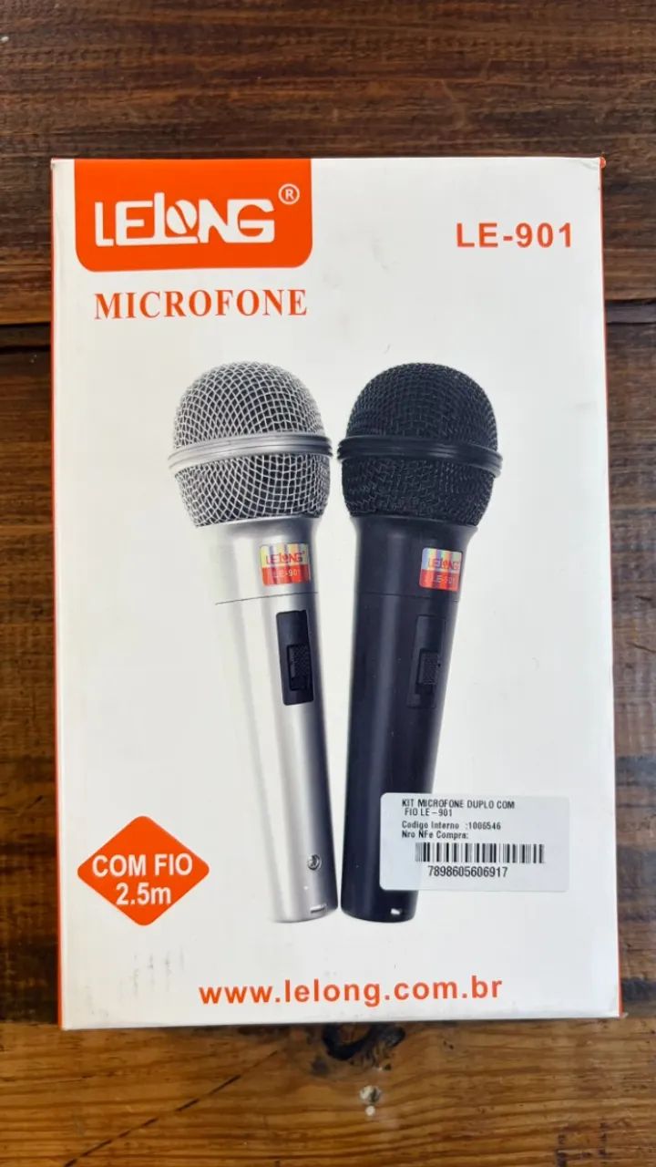 Microfone com fio Lelong (par)