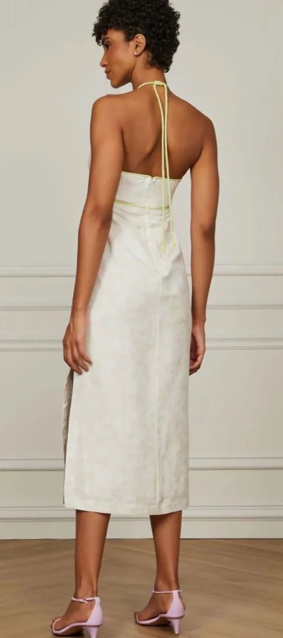 Vestido midi linho animale